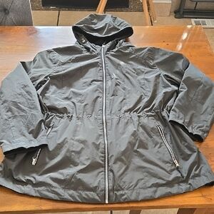 Free Country Dark Green Hooded Faux Fur Lined Raincoat Jacket Size 1X